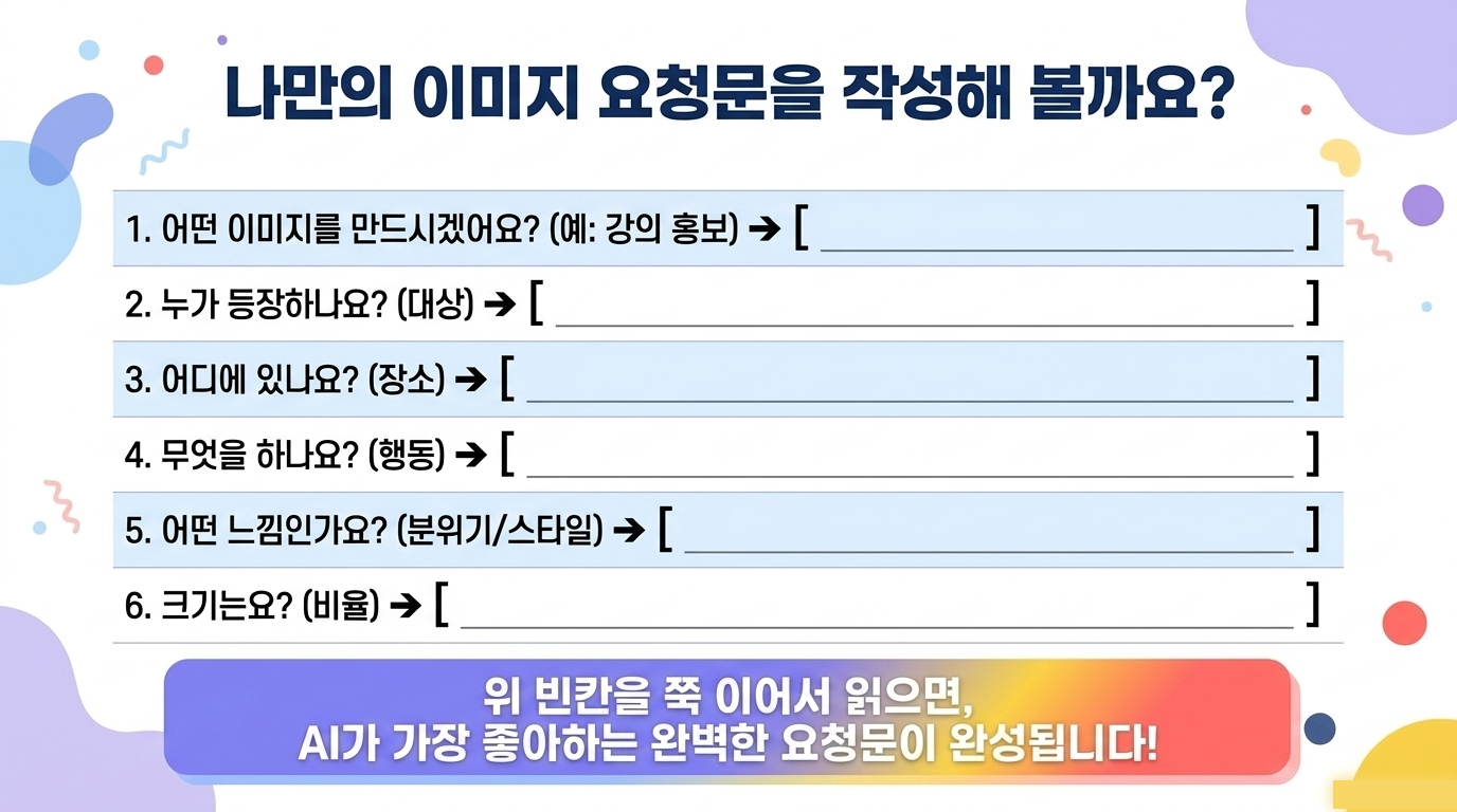 나만의 이미지 요청문 작성 활동지