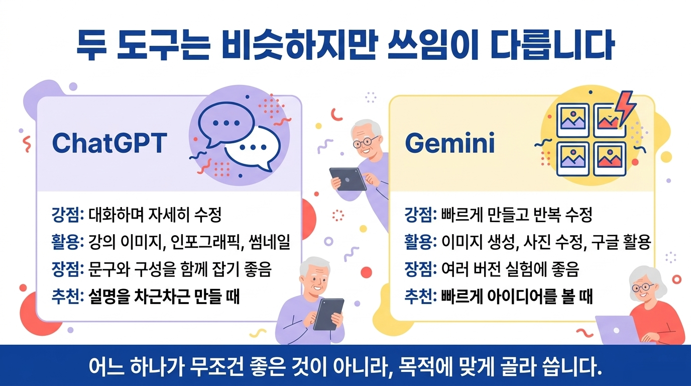 ChatGPT와 Gemini 이미지 도구 비교