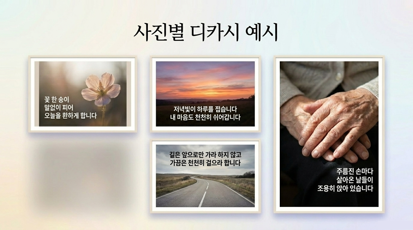 사진별 디카시 배치 예시