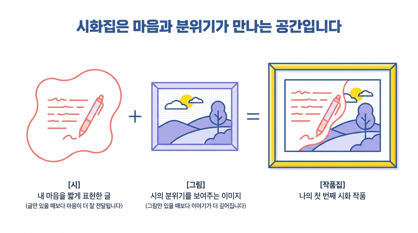 시와 그림을 결합해 작품집을 만드는 개념