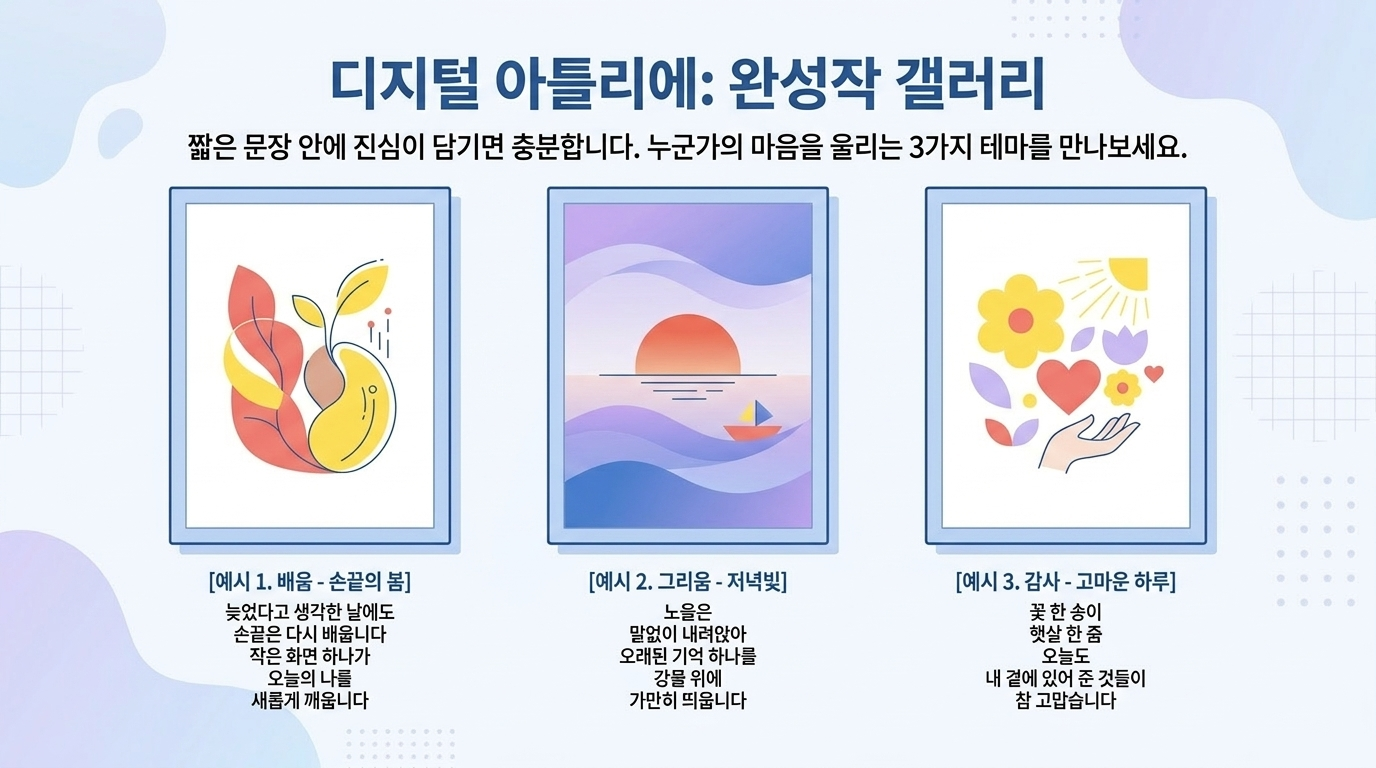 AI 시화집 완성작 갤러리 예시