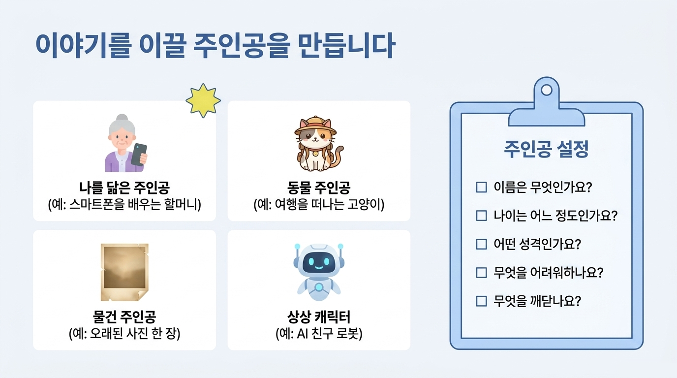 이야기를 이끌 주인공 만들기 교재 안내