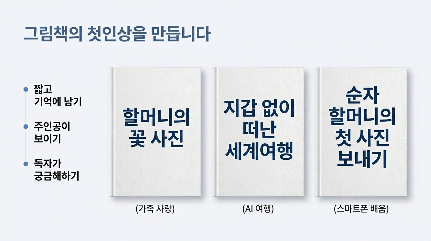 할머니의 꽃 사진 겁 없이 떠난 세계여행 그림책 첫인상 예시